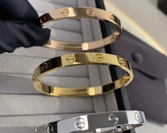 Versatile Gold Cuff, 18K Gold Love Bracelet, Stylish Bangle Bracelet, Gift For her