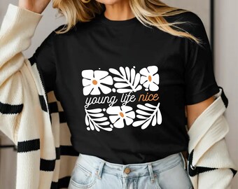 Camiseta de algodón con diseño fresco y elegante, Moda, Niña, Mujer, Regalo, Camiseta Fashion Comfort Colors, Camiseta de manga corta de punto unisex.