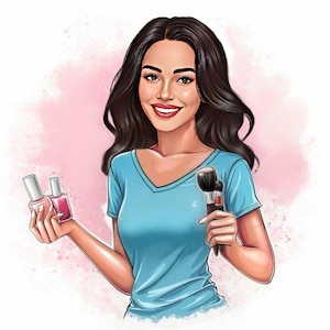 Custom Cartoon Couple Logo for Business | Personalized Logo for Beauty, Lash, Nail Tech, Couples Branding | Cute Mascot Logo Design