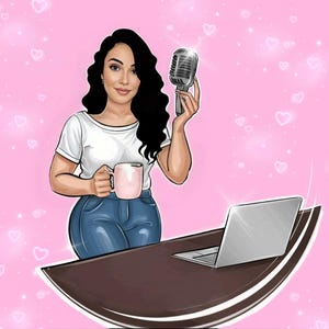 Podcast Cartoon Logo | Custom Logo for Podcasters, Coaches, Influencers & Online Brands