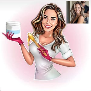 Logotipo de dibujos animados para depilación y depilación con cera / Logotipo de belleza personalizado para estudios de cera, depilación con azúcar, láser y artistas de cejas