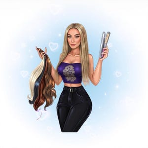 Friseur Cartoon Logo | Individuelles Beauty Logo für Hairstylists, Friseure & Salons | Niedliches persönliches Branding