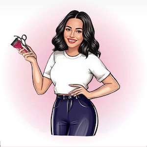 Logotipo de dibujos animados personalizado para negocios de belleza / Mascota femenina para técnicos de uñas, artistas de pestañas, peluqueros / Diseño de logotipo personalizado