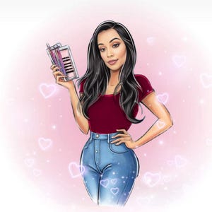Beauty Cartoon Logo | Custom Logo for Skincare, Natural Beauty, Cartoon Logo for Business