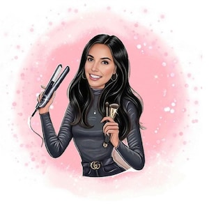 Hair Stylist Cartoon Logo for Women | Custom Beauty Logo for Female Hairdressers, Salons & Independent Stylists