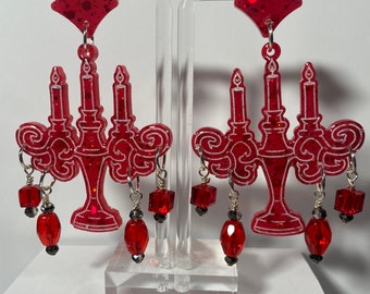 Red Candelabra Earrings