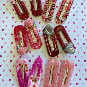 Valentine&#39;s Hair Clips | barrette pair
