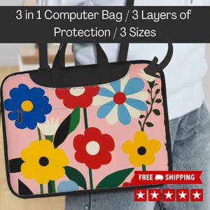 Retro Computer Tasche für Frauen, Designer-Laptoptasche, Laptop-Handtasche, Laptop-Tasche, Schultertasche mit Computer-Hülle, 3 Schutzschichten, 3 Größen