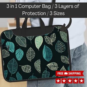Fourre-tout pour ordinateur portable pour femme, sacoche pour ordinateur pour femme, sac à main pour ordinateur portable avec housse pour MacBook, sacoche pour ordinateur portable à bandoulière, porte-documents pour ordinateur portable 3 couches de protection