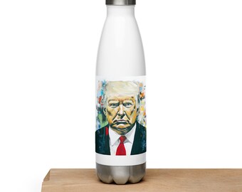 Botella de agua con diseño de Donald Trump: pieza de colección de acero inoxidable