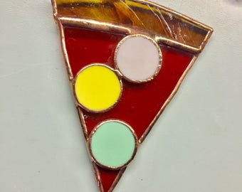 Stained glass PIZZA ornaments by Glass Action