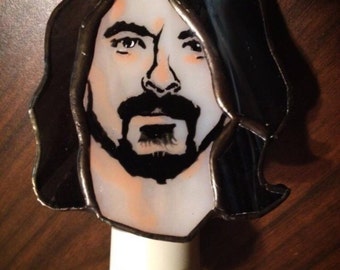 Dave Grohl stained glass night light by Glass Action