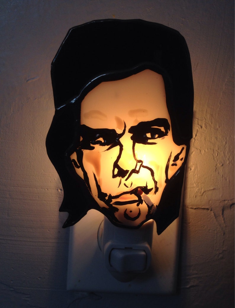 Nick Cave stained glass night light by Glass Action image 1