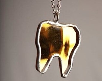 Gold Mirror Tooth Pendant by Glass Action