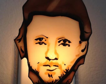 Harry Nilsson stained glass night light by Glass Action