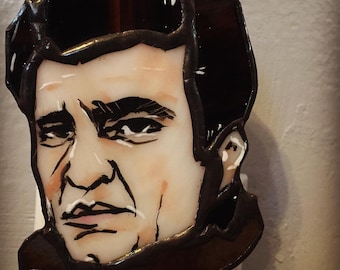 Johnny Cash Tribute Stained Glass Night Light by Glass Action