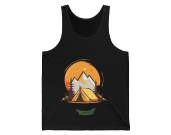 Campimg Tent Scene - Unisex Jersey Tank