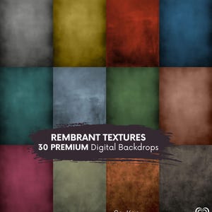 REMBRANDT TEXTURES Digital Backdrop | Old Master Classic Fine Art Brush Grunge Tone Moody Palette | Portrait  Background for Photo (30 JPGs)