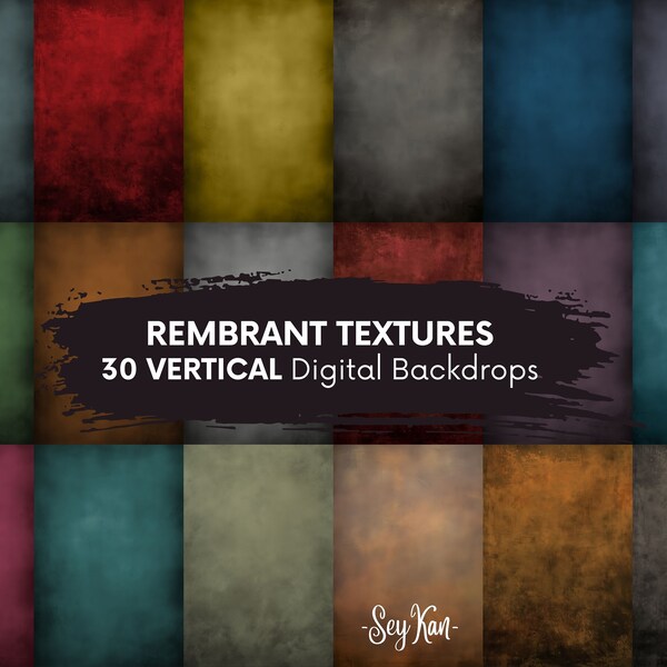 Rembrandt Textures Colors Collection 30 VERTICAL DIGITAL BACKDROP  Grunge Overlays Old Master Background Portrait Studio Backdrop Art Grunge