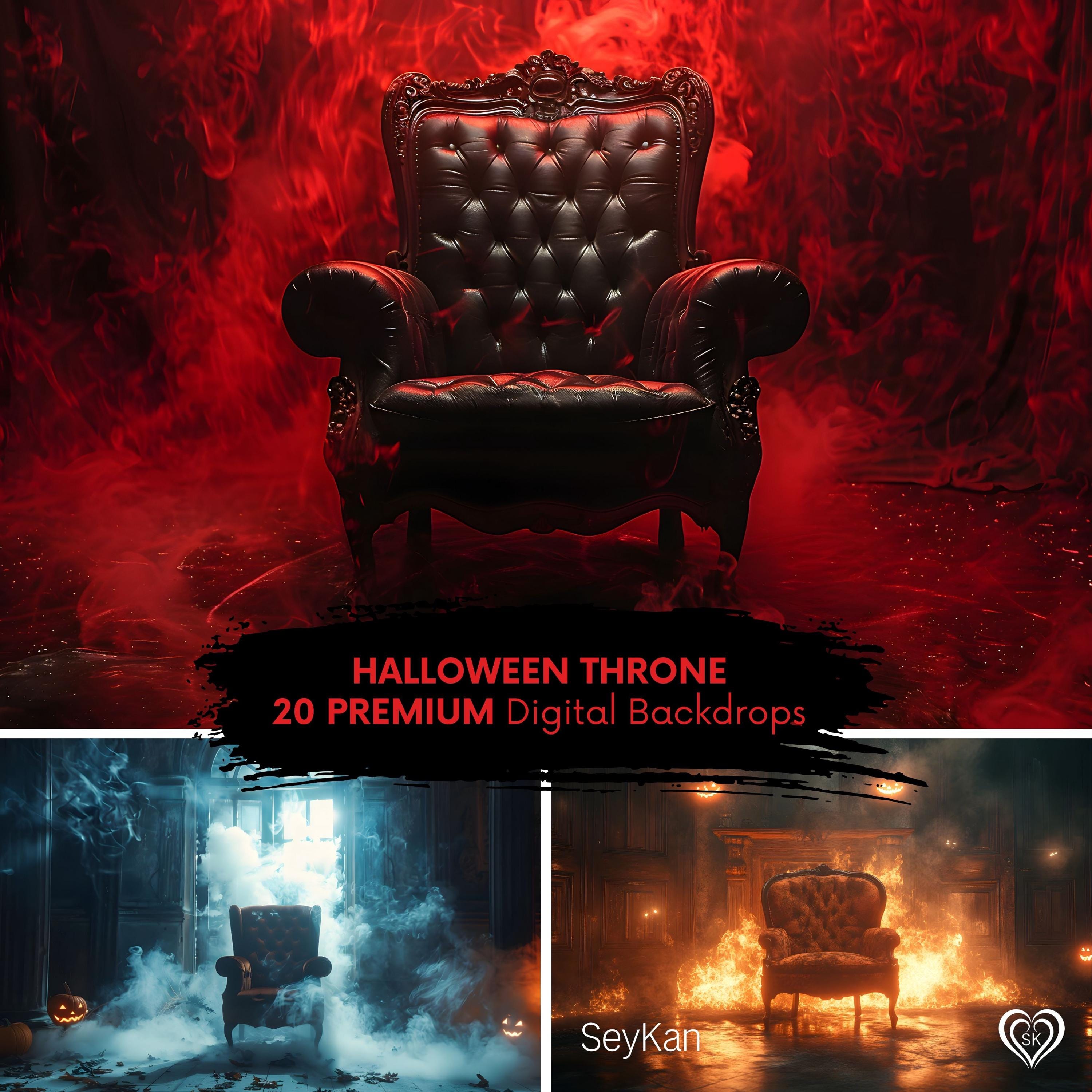 HALLOWEEN THRONE Digital Backdrop | Gothic Dark Armchair Fantasy ...