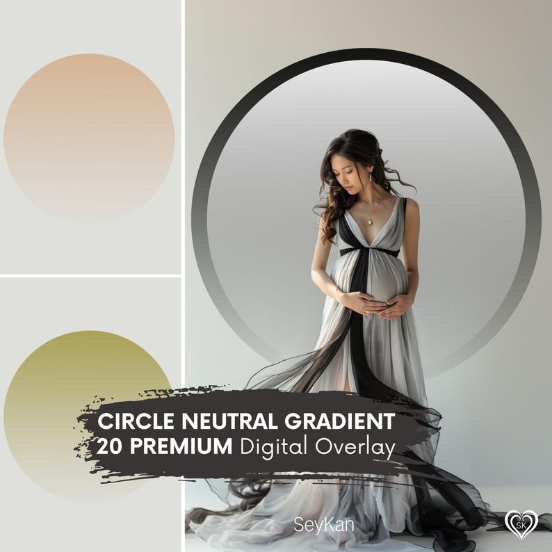 Neutral Circle CIRCLE NEUTRAL GRADIENT Digital Overlay | Minimal Ring Earth Tone ...