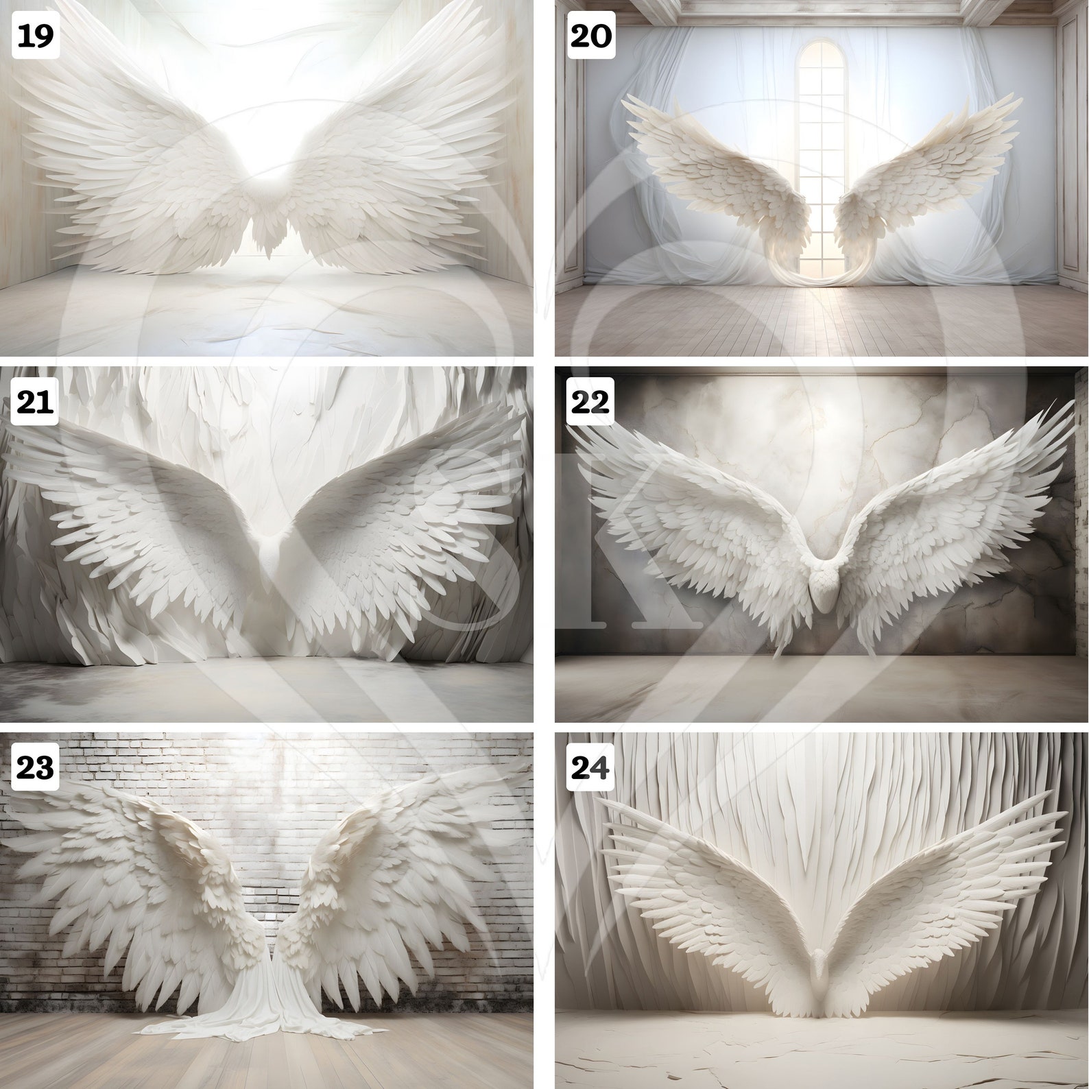 White Angel Wings DIGITAL BACKDROP Large Heaven Feather Angelwings ...