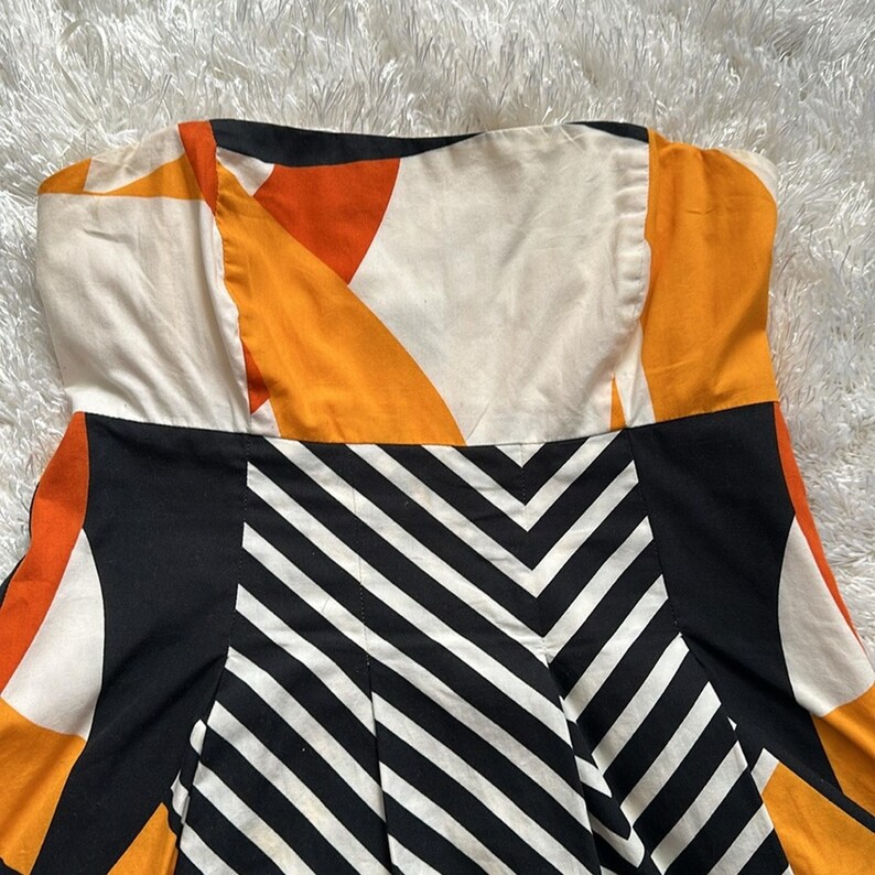 Anthropologie ~ Rare 1st Edition strapless Geometric A-line Tabitha Dress Sz. 4 image 5