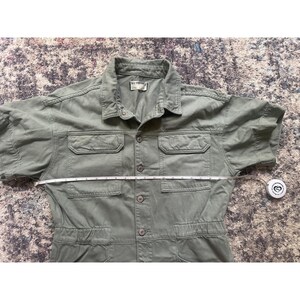 Free People We The Free Marci Jumpsuit Washed Army Sage Green Denim Coverall Large image 5