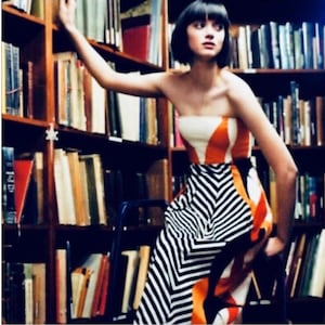 Anthropologie ~ Rare 1st Edition strapless Geometric A-line Tabitha Dress Sz. 4 image 1