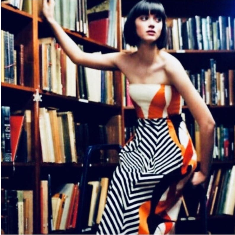 Anthropologie ~ Rare 1st Edition strapless Geometric A-line Tabitha Dress Sz. 4 image 1