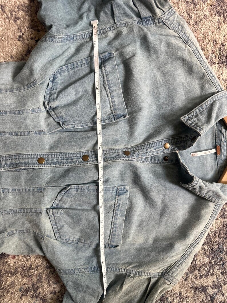 Free People Female Alpha Denim Shirtdress Chambray Snap Long Sleeve XS image 7