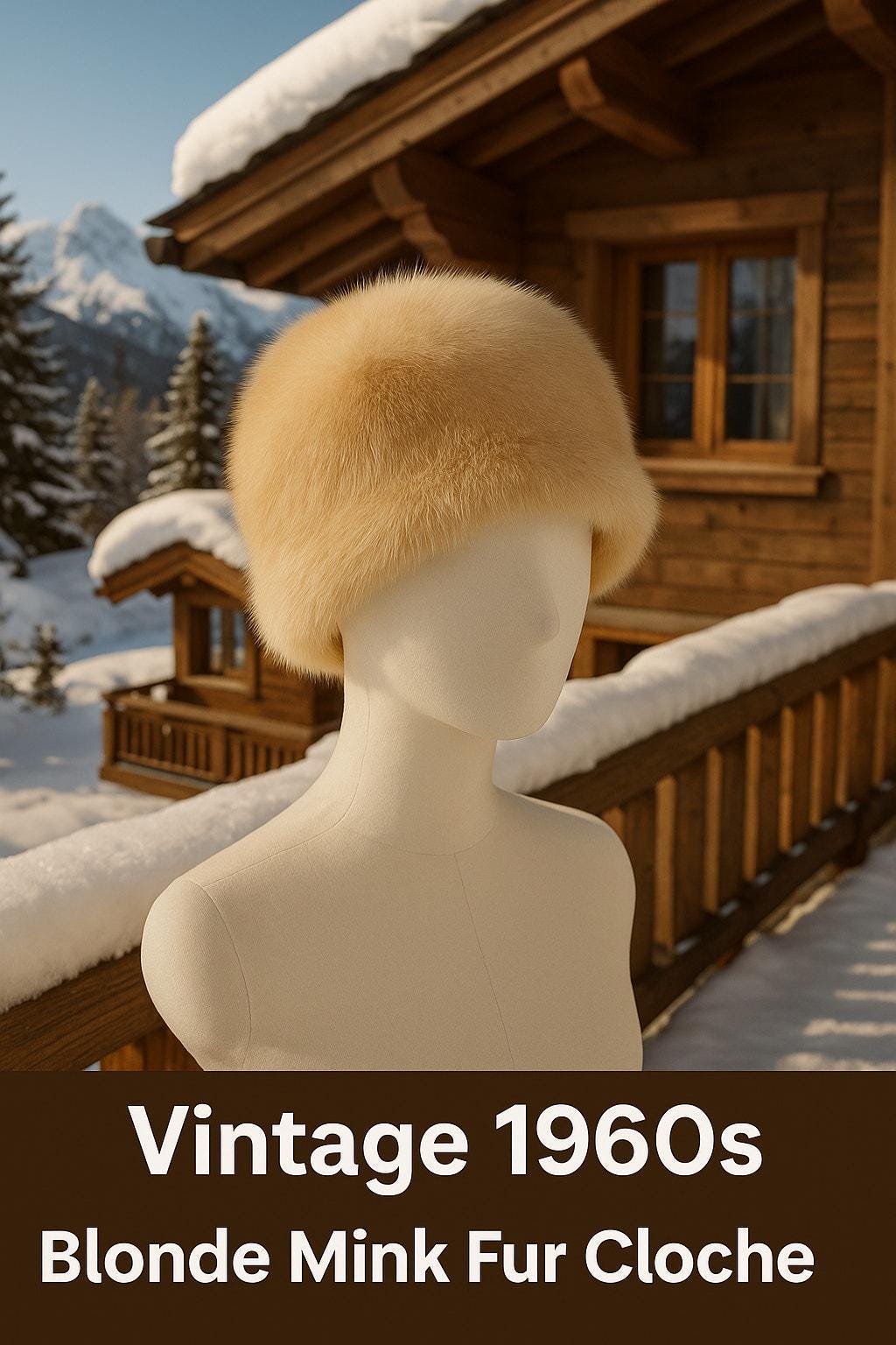 Vintage 60s Blonde Mink Fur Pillbox Hat Champagne Beige Winter Luxury Glam Vintage mink hat 1960s - Gem main image 3