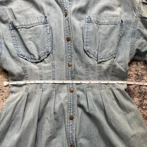 Free People Female Alpha Denim Shirtdress Chambray Snap Long Sleeve XS image 6