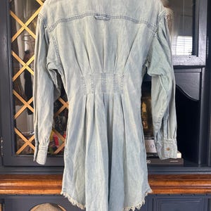 Free People Female Alpha Denim Shirtdress Chambray Snap Long Sleeve XS image 10
