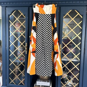 Anthropologie ~ Rare 1st Edition strapless Geometric A-line Tabitha Dress Sz. 4 image 2