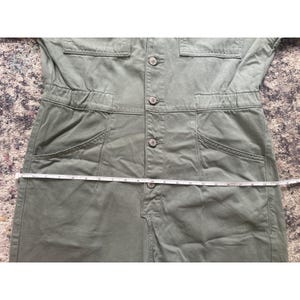 Free People We The Free Marci Jumpsuit Washed Army Sage Green Denim Coverall Large image 7