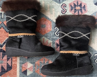 Diadora Boots Cow Skin Apres Ski Deadstock Made in Italy Vintage