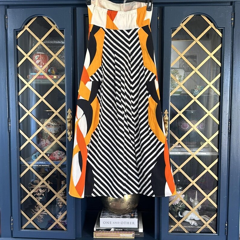 Anthropologie ~ Rare 1st Edition strapless Geometric A-line Tabitha Dress Sz. 4 image 3