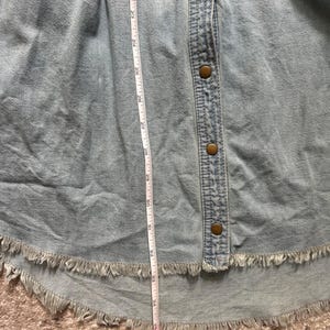 Free People Female Alpha Denim Shirtdress Chambray Snap Long Sleeve XS image 8