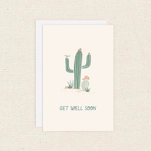 Guérir bientôt, cactus Carte de vœux