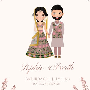 Indian Wedding Save the Date Customizable Indian save the date Indian-themed save the date design Traditional Indian save the date