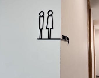 Modern Acrylic Washroom Sign, Restroom Sign, Bathroom Door Sign, Toilet Sign, Door Logo, Signage Design, Men Women Sign