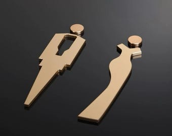 High-End-Luxus-Metall-Aluminium-Schild, Waschraum-Schild, Toiletten-Schild, Badezimmer-Schild, Toiletten-Schild, Tür-Logo-Schild, Schild für Menschen mit Behinderung