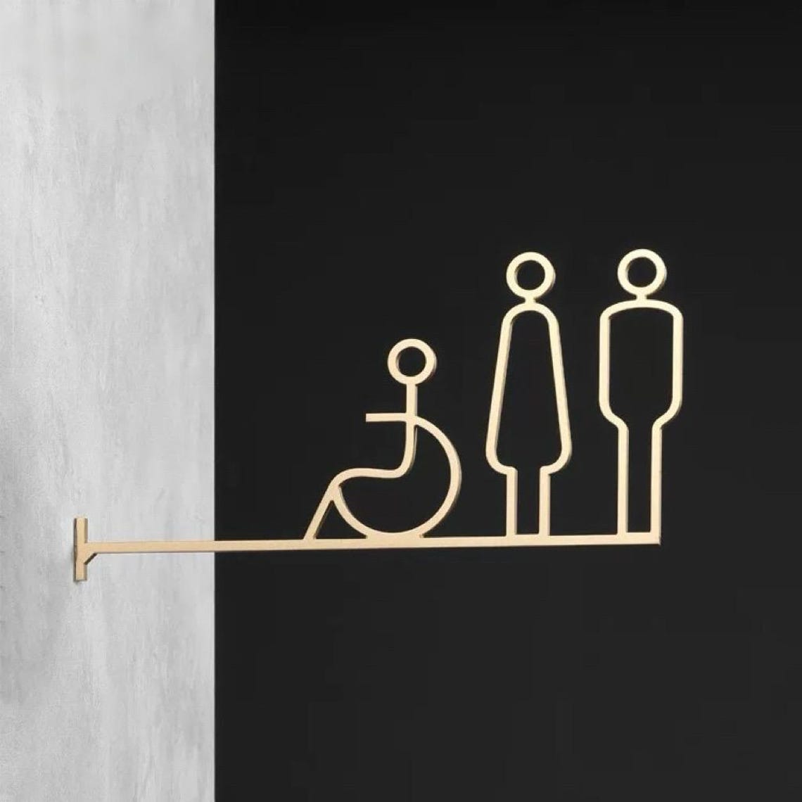 High-end Luxury Aluminum Side Mount Washroom Sign, Restroom Sign ...