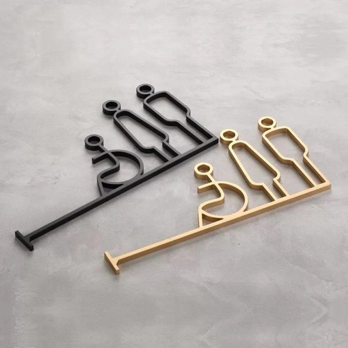 High-end Luxury Aluminum Side Mount Washroom Sign, Restroom Sign ...