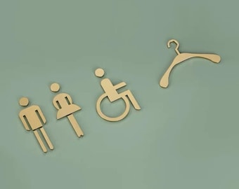 Custom Luxury Aluminum Metal Signage, Washroom Sign, Restroom Sign, Bathroom Sign, Toilet Sign, Disabled sign, Changing room, Family room