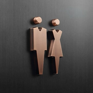 High-End Series Luxury Metal Aluminum Signage, Washroom Sign, Restroom Sign, Bathroom Sign, Toilet Sign, Door Logo design, Door Sign