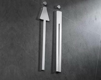 Luxury Metal Copper Washroom Sign, Restroom Sign, Bathroom Sign, Toilet Sign, Door Logo, Door Sign, Door Signage, Door Plaques