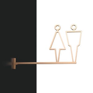 High-End Luxury Aluminum Matt Surface Side Mount Washroom Sign, Restroom Sign, Bathroom Signs, Toilet Signs, Walls Signs, Side Hanging Sign