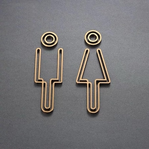 Modern Aluminum Restroom Sign: Minimalist Door Plaques